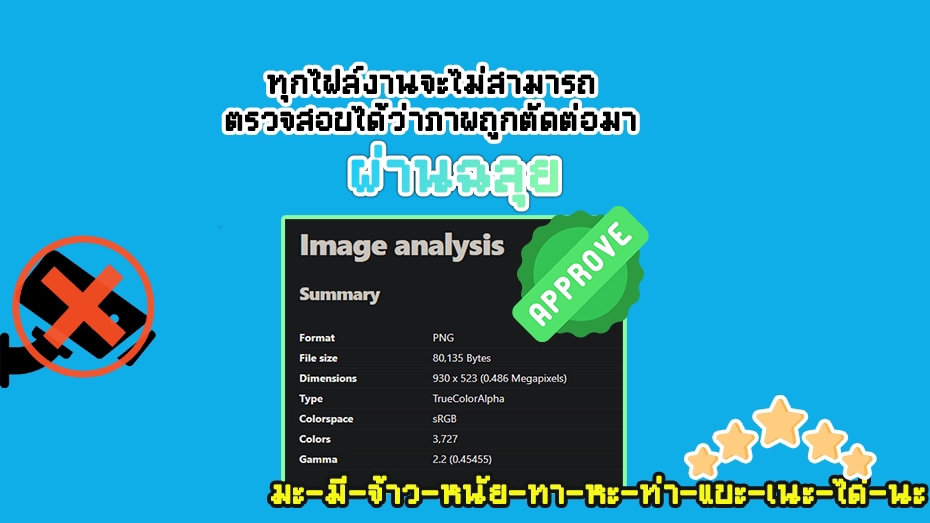 รับแต่งรูปภาพ Photoshop: ภาพนี้แสดงถึงการรับประกันว่าไฟล์ภาพผ่านการตรวจสอบการตัดต่ออย่างราบรื่น