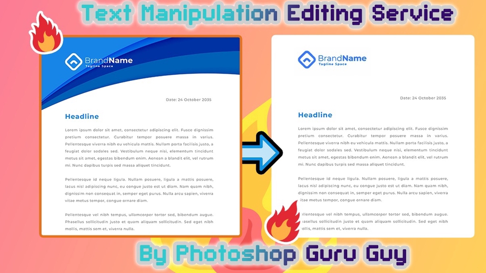 รับแต่งรูปภาพ รับแก้ไขภาพ ด้วย Photoshop เปลี่ยนแปลงข้อความในภาพตัวอย่าง จดหมายธุรกิจ