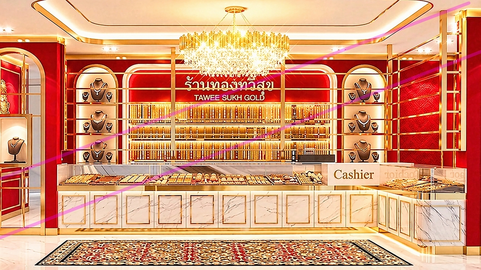 รับออกแบบตกแต่งภายในร้านทอง