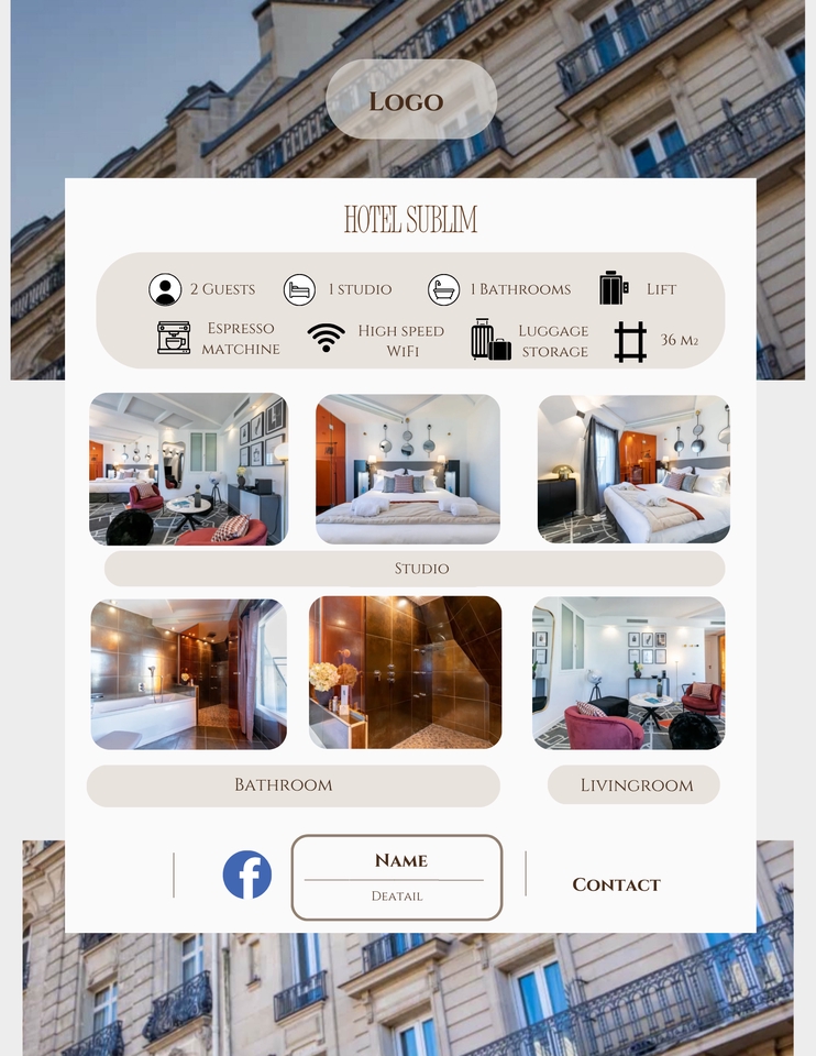 ออกแบบแบนเนอร์โรงแรมหรู บนเฟสบุ๊ค โปรโมทที่พักสวย