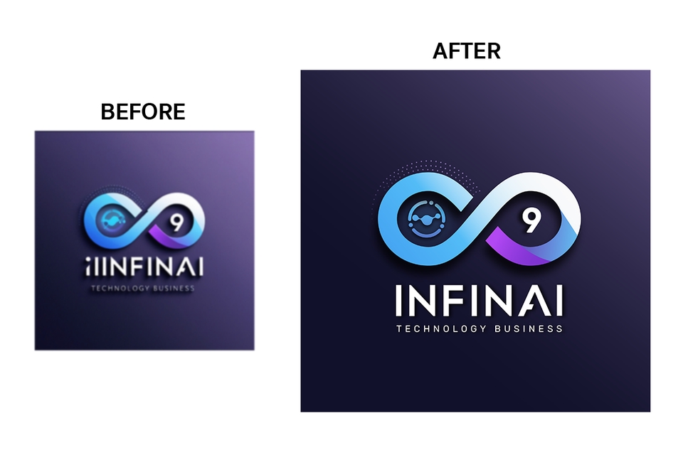 วาดเวกเตอร์โลโก้ INFINAI เทคโนโลยีธุรกิจ