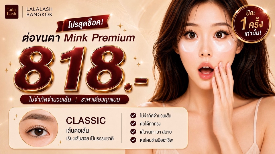 โปรโมชั่น Classic เส้นต่อเส้น ไม่จำกัดจำนวน 818 บาท