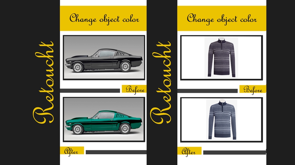 รับรีทัชภาพ เปลี่ยนสีรถและเสื้อผ้า ปรับสีภาพ Photoshop