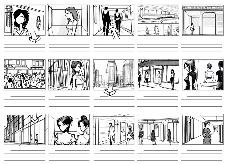สตอรี่บอร์ดโฆษณา ภาพยนตร์สั้น วาดมืออาชีพ