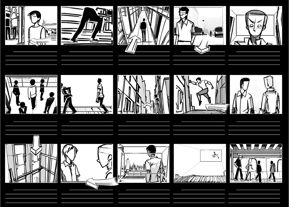 สตอรี่บอร์ดโฆษณา ภาพยนตร์สั้น การ์ตูน