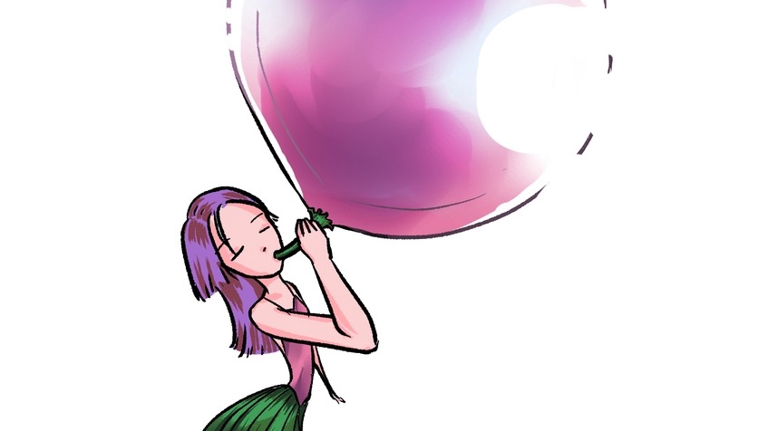 รับวาดรูป วาดภาพประกอบน่ารักๆ สาวน้อยกำลังเป่าฟองสบู่ขนาดใหญ่ สีชมพูสวยงาม พร้อมบริการวาดภาพนิทาน วาดภาพดิจิตอลเพ้นท์ การ์ตูนน่ารัก ภาพประกอบสินค้า รับวาดภาพการ์ดอวยพร ออกแบบลายเส้นสวยงาม สำหรับงานต่างๆ