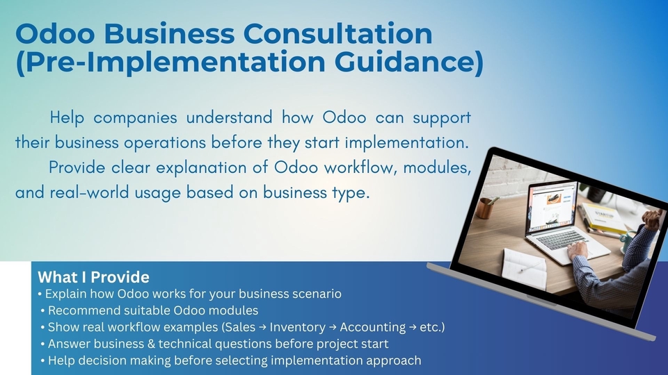การให้คำปรึกษาด้าน Odoo ก่อนการติดตั้งระบบ ช่วยให้เข้าใจการทำงานของระบบและโมดูลต่างๆ