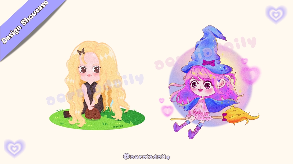 รับวาดการ์ตูนน่ารัก สไตล์จิบิและอนิเมะ วาดรูปการ์ตูนสวยๆ