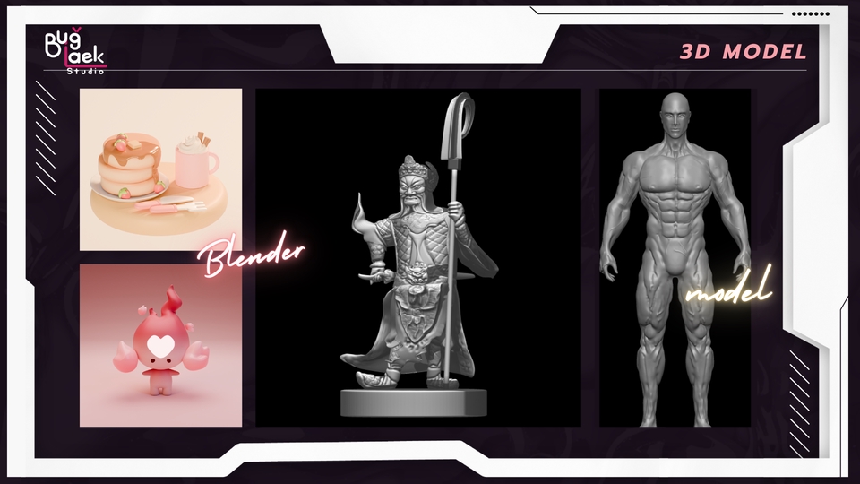 รับทำ 3d model แสดงภาพจำลอง 3 มิติหลากหลายรูปแบบ เช่น โมเดลอาหาร โมเดลตัวการ์ตูน และโมเดลนักรบ 3d model สวยๆ พร้อมบริการ รับทำโมเดล 3d คุณภาพสูง รับออกแบบ 3d พร้อมพิมพ์ 3 มิติ รับทำโมเดลสินค้า และรับทำ 3d printing.