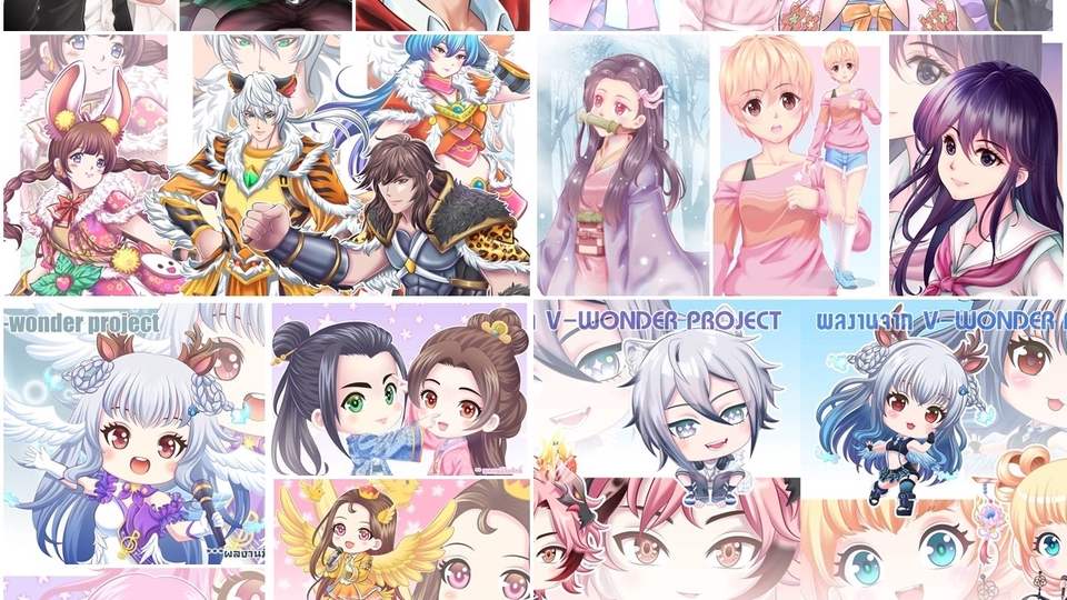 รับวาดภาพประกอบการ์ตูนทุกแบบ เว็บตูน มังงะ คอมิค