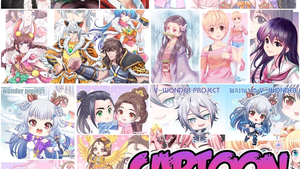 รับวาดภาพประกอบการ์ตูนทุกแบบ เว็บตูน มังงะ คอมิค