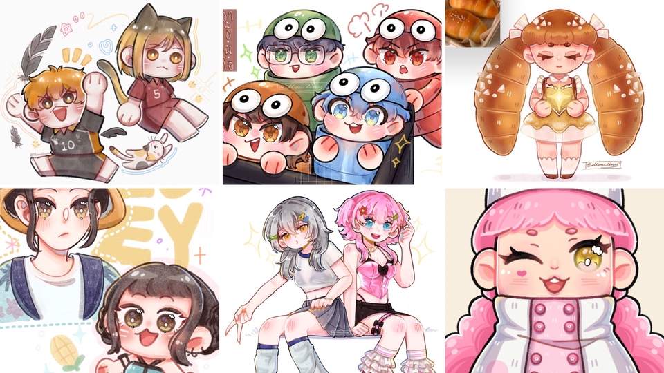 รับวาดรูปการ์ตูนน่ารัก วาดรูปอนิเมะ รับวาดการ์ตูนราคาถูก