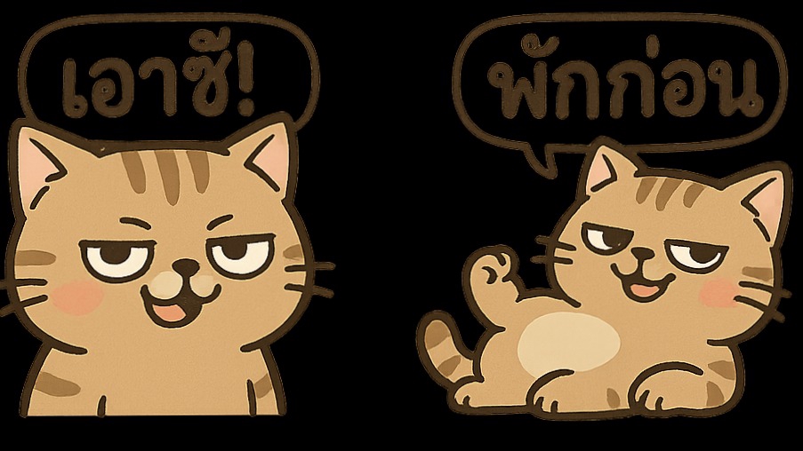 ออกแบบสติ๊กเกอร์ไลน์แมวน่ารัก รับทำสติ๊กเกอร์ไลน์