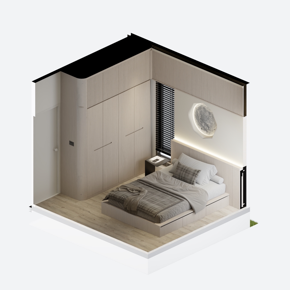 Bedroom, Furniture Built in