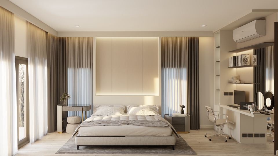 Bedroom, Furniture Built in