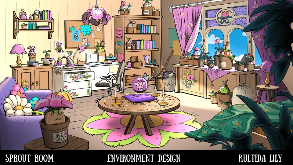 วาดภาพประกอบดิจิตอลเพ้นท์ห้องต้นกล้า ภาพประกอบเกม