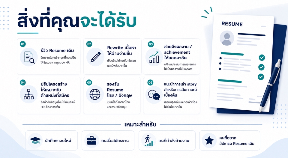 ทำ Portfolio - ปรับ Resume ไทย/อังกฤษ ให้เด่นขึ้น พร้อมคำแนะนำจากมุมมอง Hiring Manager - 3