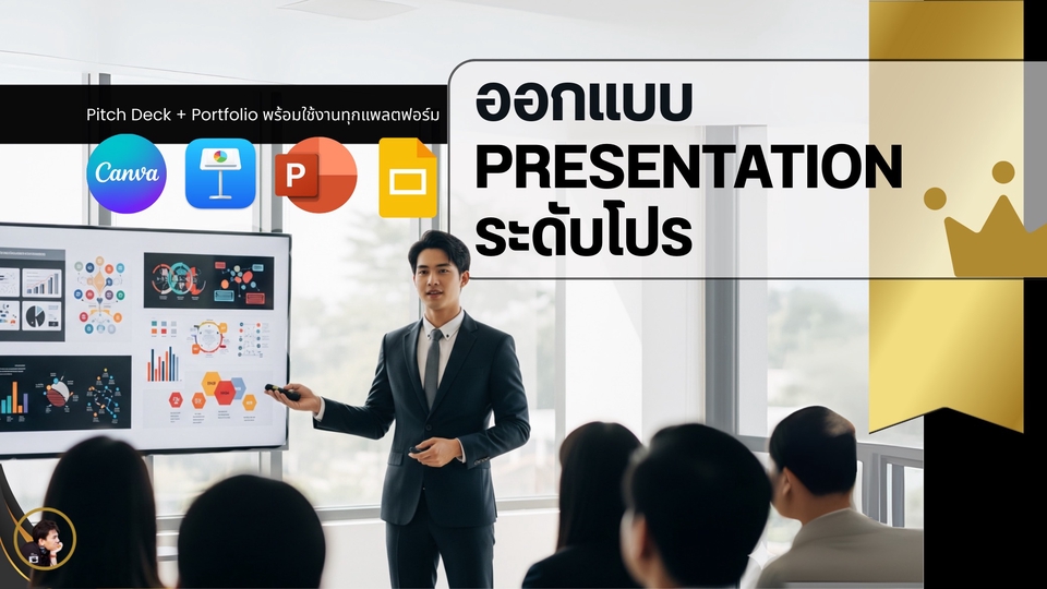 ออกแบบปกงานบริการพรีเซนเทชัน เน้นความเป็นมืออาชีพ ใช้ได้ทุกแพลตฟอร์ม