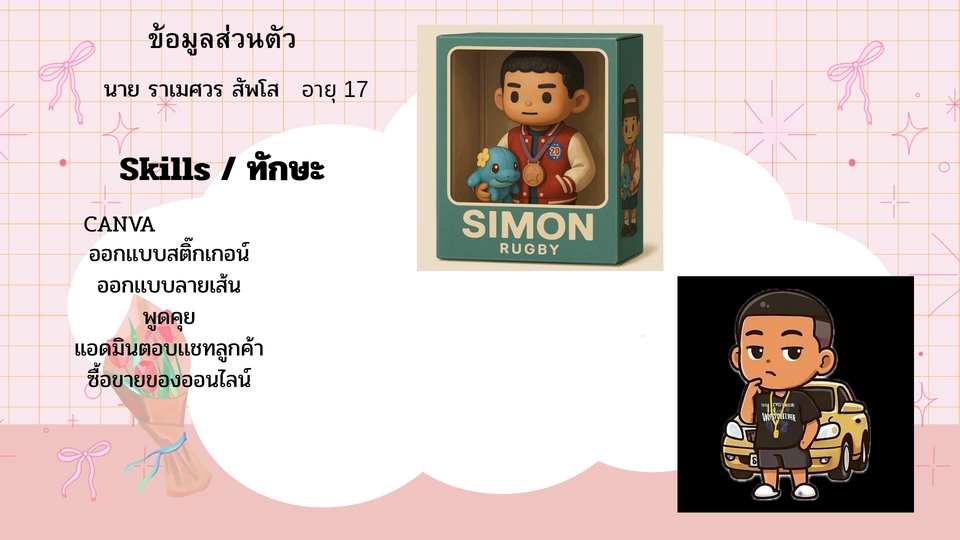 รับออกเเบบสติ๊กเกอร์ ลายเส้นเสื้อผ้า กางเกง ลายสัก เเทททู
เป็นแอดมินตอบเเชทลูกค้า