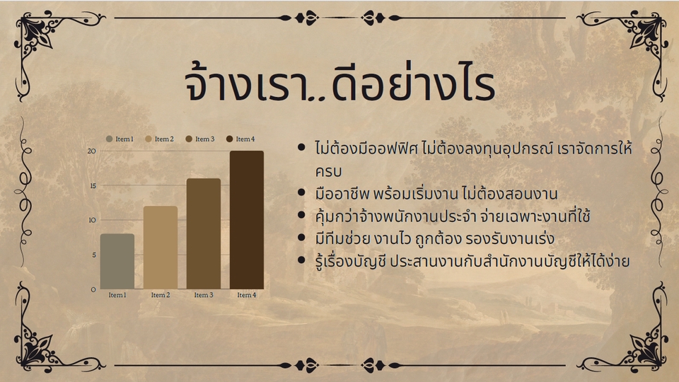 บริการทำบัญชี รับทําบัญชีอิสระ ช่วยให้ธุรกิจของคุณง่ายขึ้น ไม่ต้องมีออฟฟิศ ไม่ต้องลงทุนอะไรมาก มืออาชีพพร้อมดูแล ทำบัญชีรายเดือน จ่ายเฉพาะงานที่ใช้ บริการทำบัญชีบริษัท รับปิดงบการเงินอย่างรวดเร็ว ทำบัญชีร้านค้าออนไลน์
