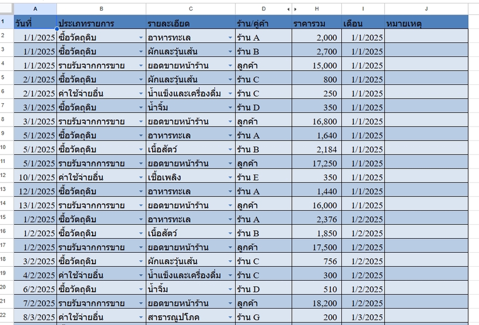 ตารางข้อมูลรายรับรายจ่าย พร้อมบริการทำบัญชี แสดงรายละเอียดการซื้อขายและค่าใช้จ่ายต่างๆ บริการทำบัญชี ช่วยจัดการข้อมูลการเงิน รับทำบัญชีบริษัท, บัญชี, งบการเงิน, บัญชีรายเดือน, ภาษี, รับปิดงบ, ทำบัญชีขายของออนไลน์.