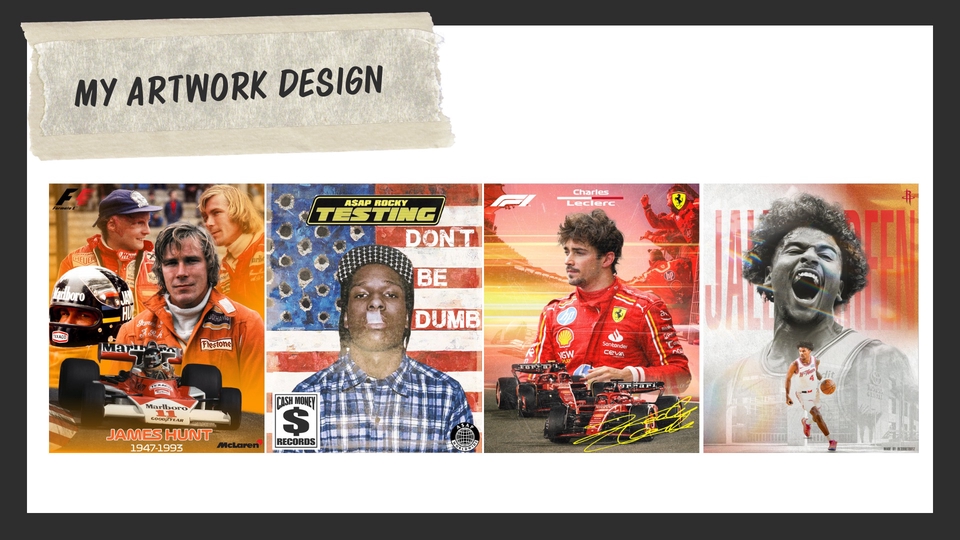 รับปริ้นโปสเตอร์ ดีไซน์ผลงาน My Artwork Design ภาพนักแข่งรถ นักบาสเกตบอล ศิลปะแนวสตรีท