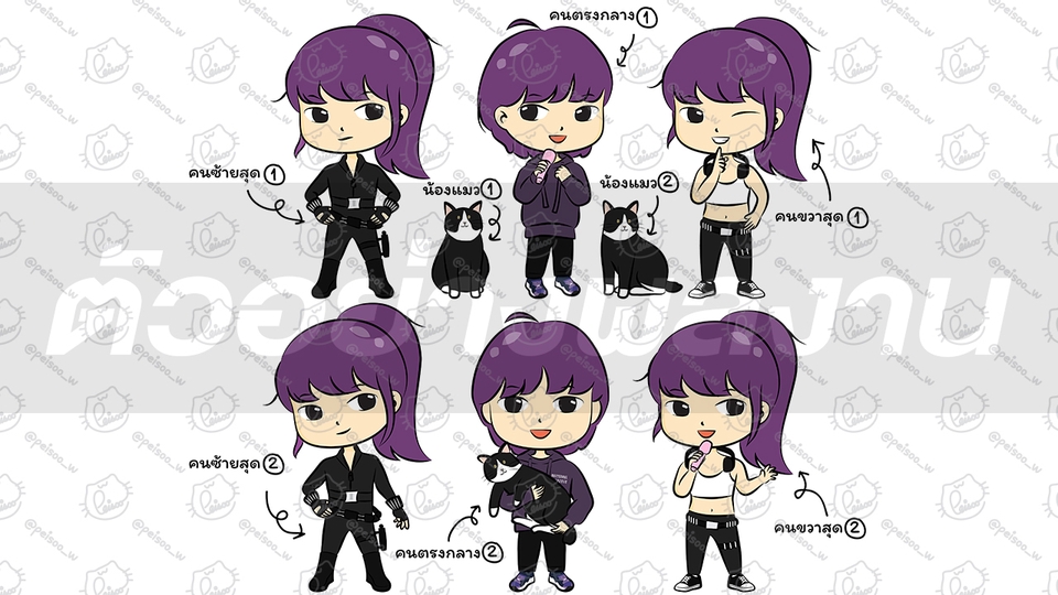 รับวาดการ์ตูนอนิเมะน่ารัก สไตล์จิบิ วาดรูปการ์ตูนภาพประกอบ