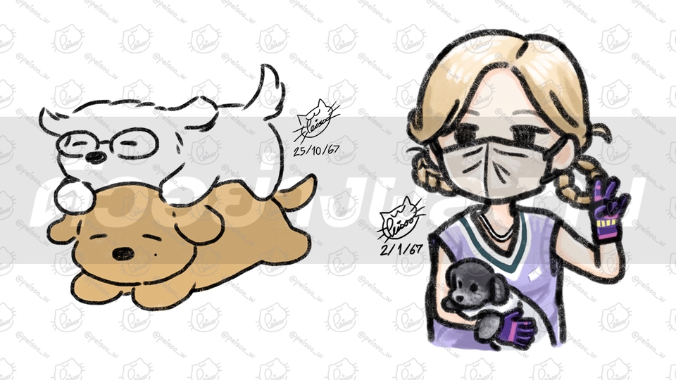 รับวาดการ์ตูนน่ารัก สไตล์ญี่ปุ่น ภาพประกอบการ์ตูนสัตว์เลี้ยง วาดรูปจิบิ