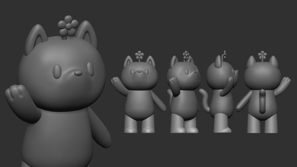 รับผลิต Art Toy รูปแมวน่ารัก 3D โมเดล พร้อมวิวรอบด้าน ของเล่น ของสะสม คาแรคเตอร์ ดีไซน์