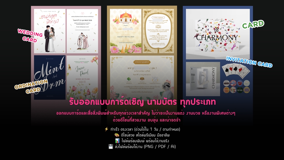 สื่อสิ่งพิมพ์และนามบัตร - ออกแบบการ์ด นามบัตร งานพิมพ์ทุกประเภท | All Types of Card & Print Design - 2