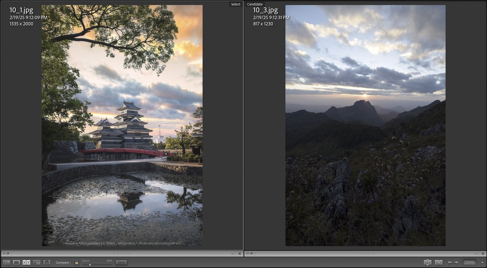 รับแต่งรูปภาพ รีทัชภาพปรับแสง ปรับภาพให้ชัด วิวปราสาทสะท้อนน้ำ ท้องฟ้าสวยงาม