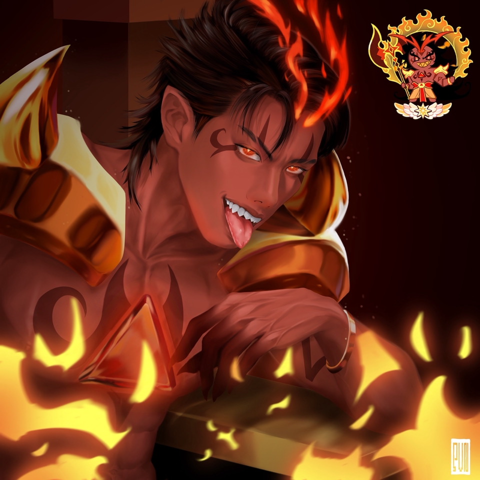 รับวาดภาพประกอบเกมส์ออนไลน์ ภาพวาดดิจิตอลเพ้นท์ไฟเข้ม