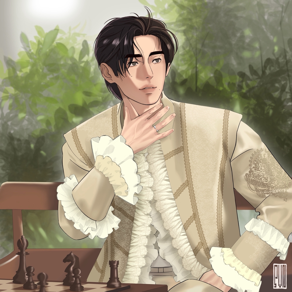 รับวาดภาพประกอบดิจิตอลชายหนุ่มในชุดราชา