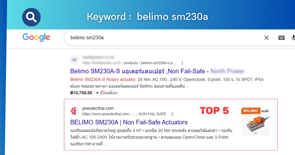 รับทำ seo แสดงผลการค้นหา Google "belimo sm230a" บนเว็บ freelancing ช่วยธุรกิจติดอันดับ